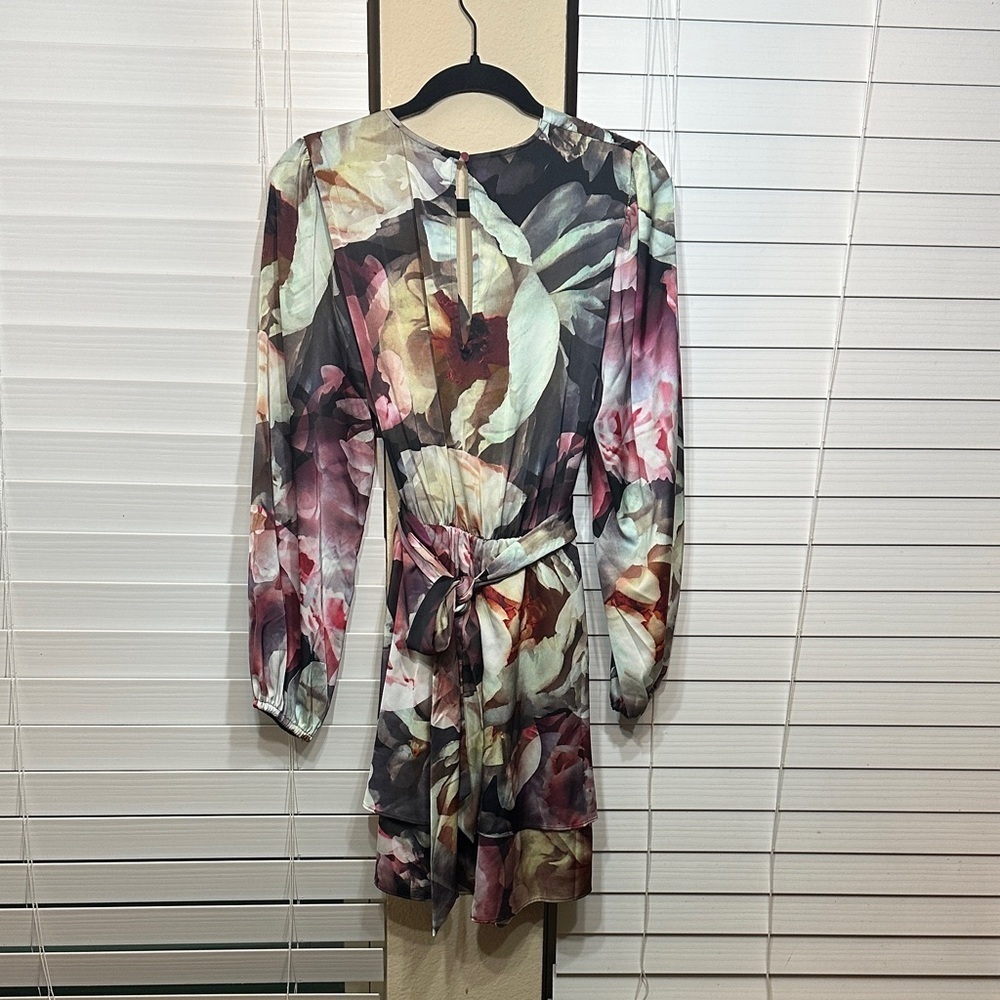Express Multicolor Floral Long Sleeve Dress - Picture 3 of 10